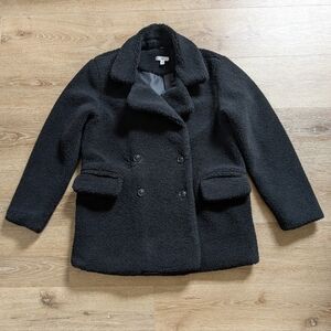 Nordstrom BP Black Teddy Peacoat Jacket